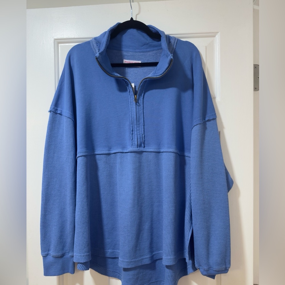 NWT Blue Half-Zip Lightweight Top